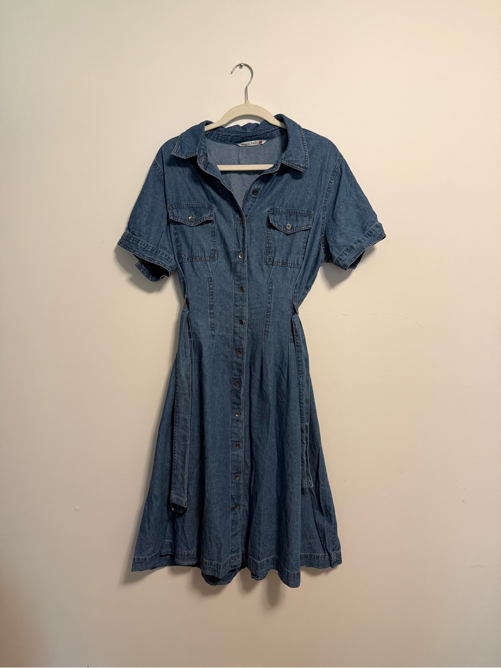 Given Kale Denim Dress w Sinch Waist